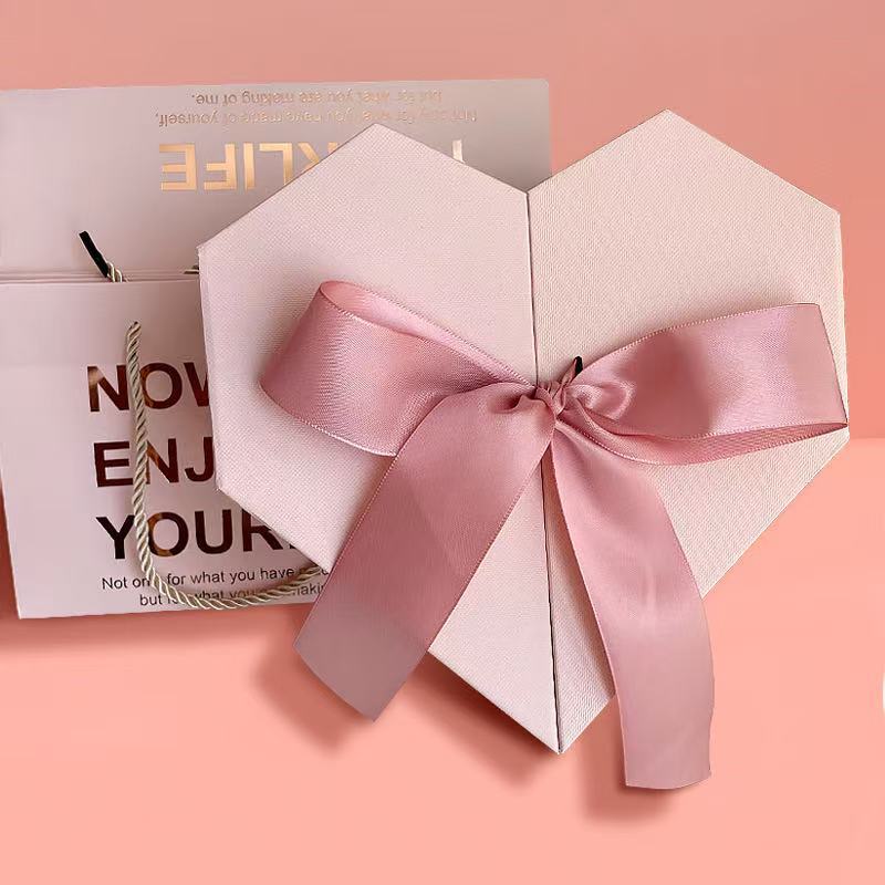 Heart-Shaped Ribbon Flower Box Wedding Favor Proposal Rose Gift Box Bowknot Packaging Box Ins-Style Gift - Image 3